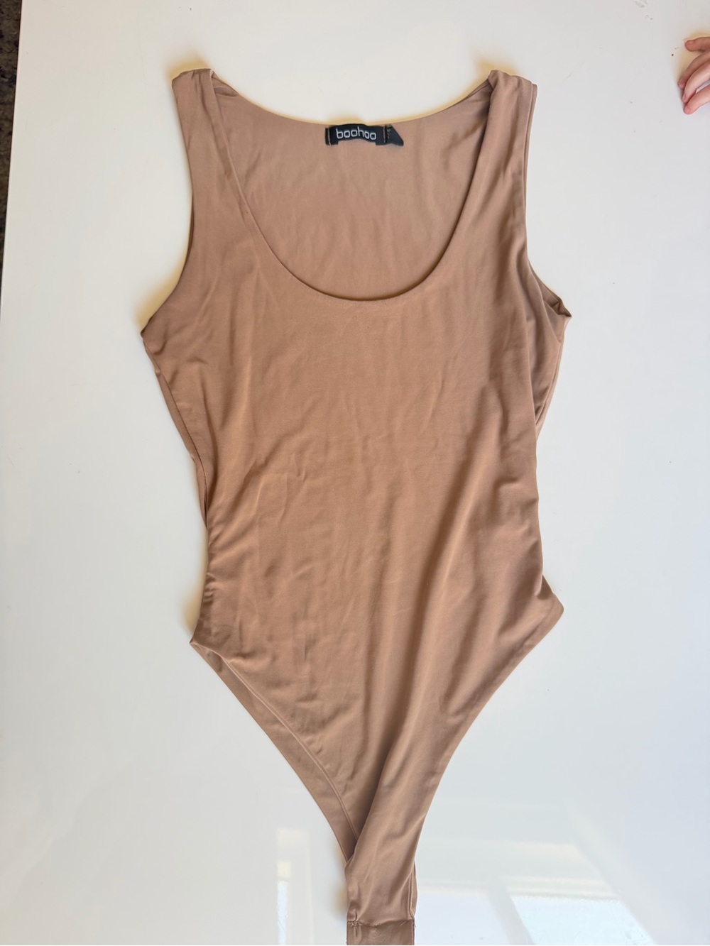 Boohoo Nude/Tan Scoop Neck Sleeveless Bodysuit